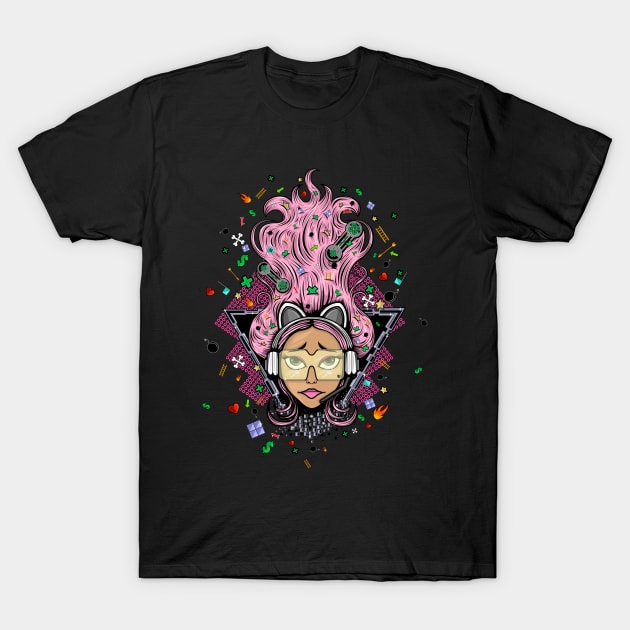 Gamer Girl T-Shirt by adamzworld